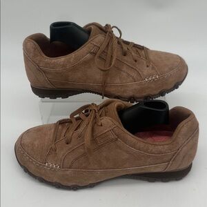 Skechers Shoes Womens 7.0 Casual Walking Sneaker 49336 Brown Leather Low Lace Up